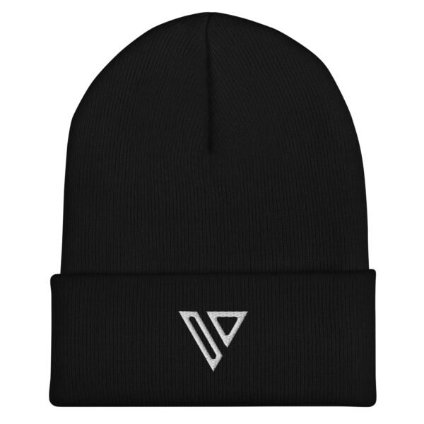 V Cuffed Beanie | black/white
