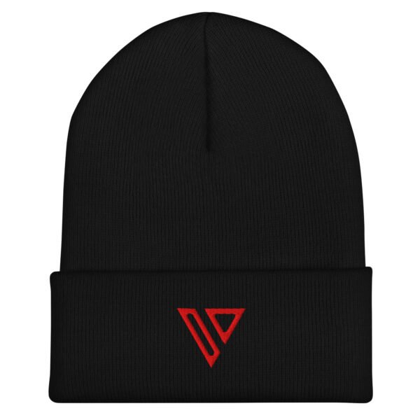 V Cuffed Beanie | *limited holiday edition black/red*