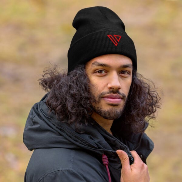 V Cuffed Beanie | *limited holiday edition black/red* - Image 2