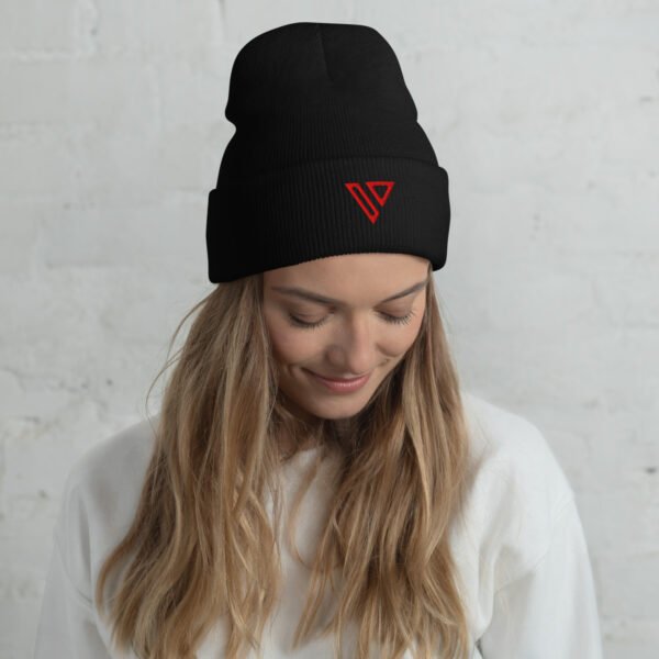 V Cuffed Beanie | *limited holiday edition black/red* - Image 3