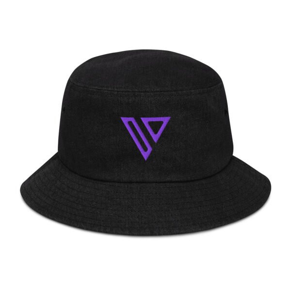 V Denim Bucket Hat | purple logo